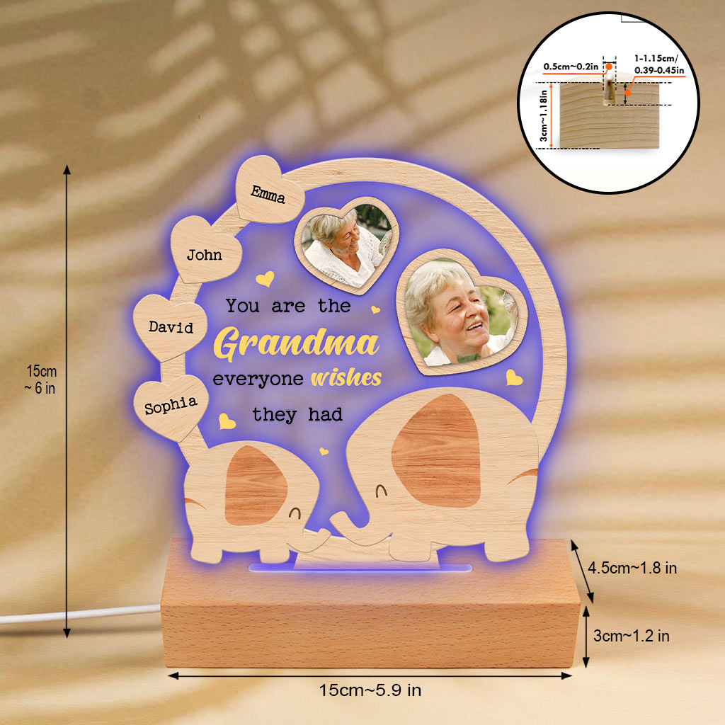 Everyone Wishes They Had - Personalized Mother's day Grandma Shaped Plaque Light Base