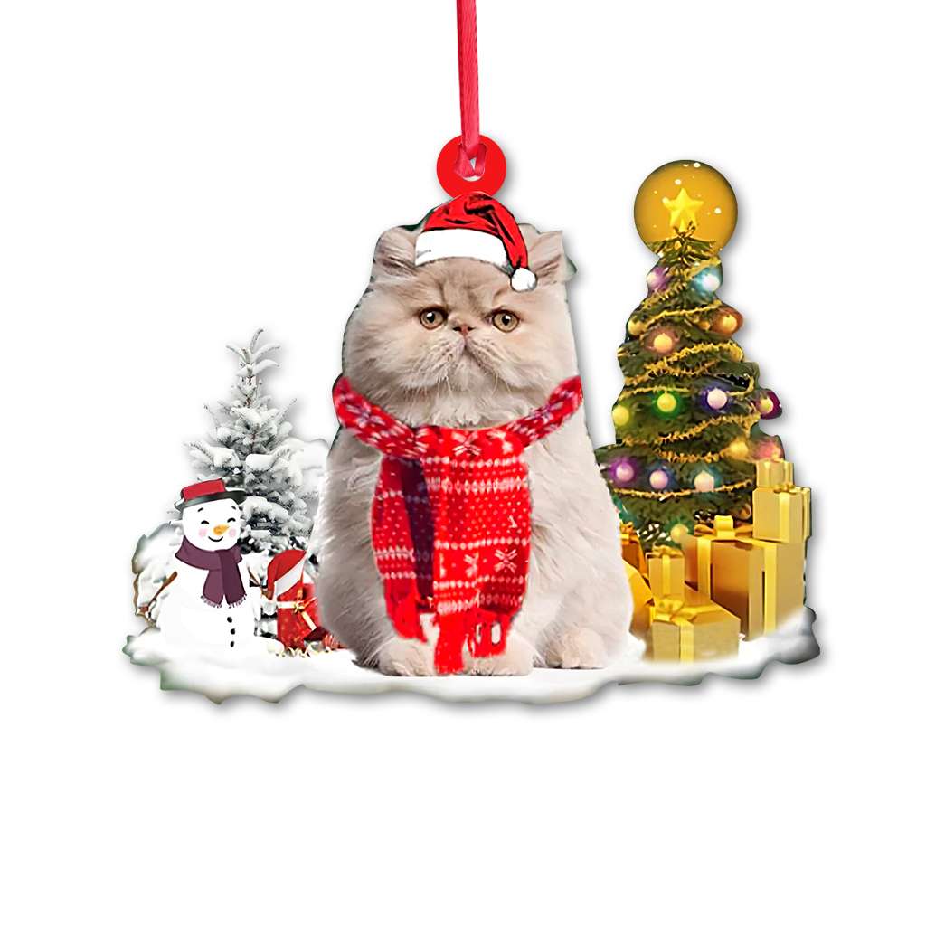 Persian Cat Pine Tree - Cat Ornament (Printed On Both Sides) 1022