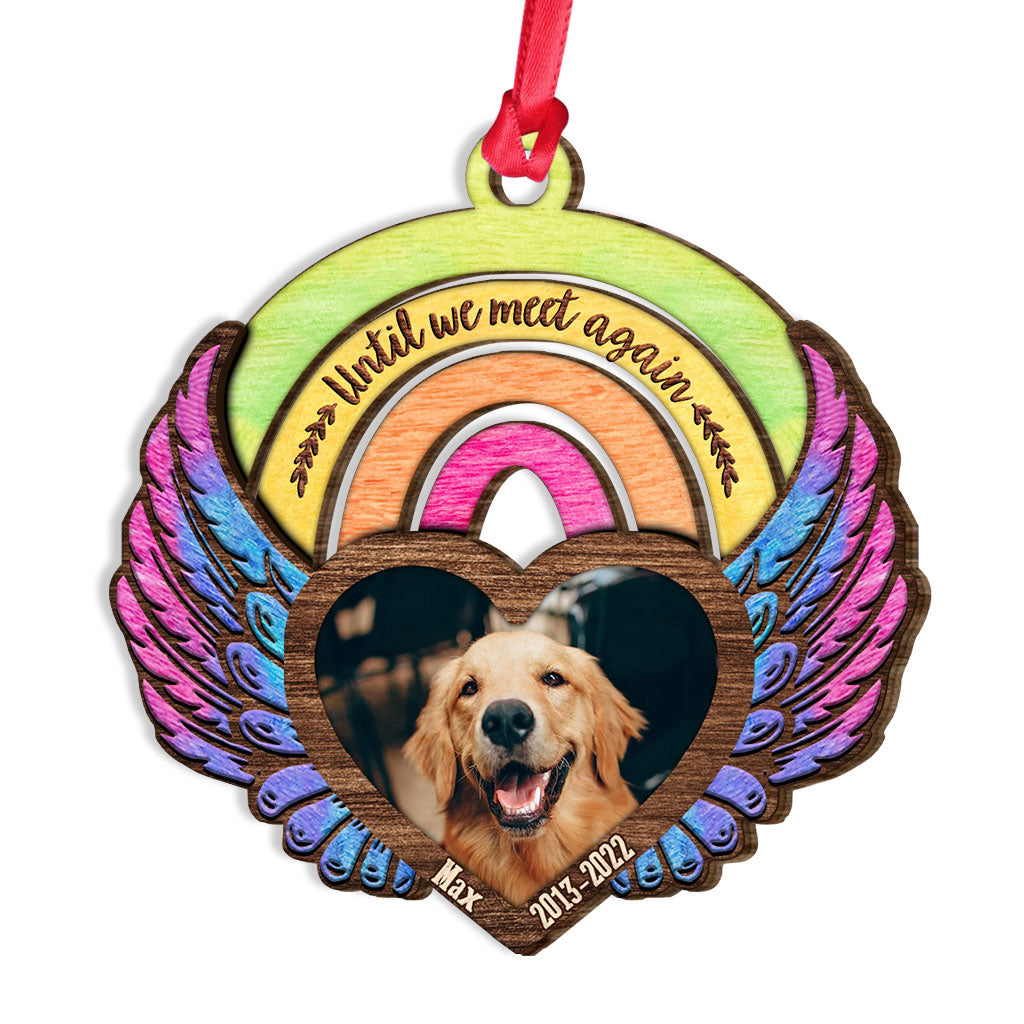 Until We Meet Again - Personalized Christmas Dog Layered Wood Ornament