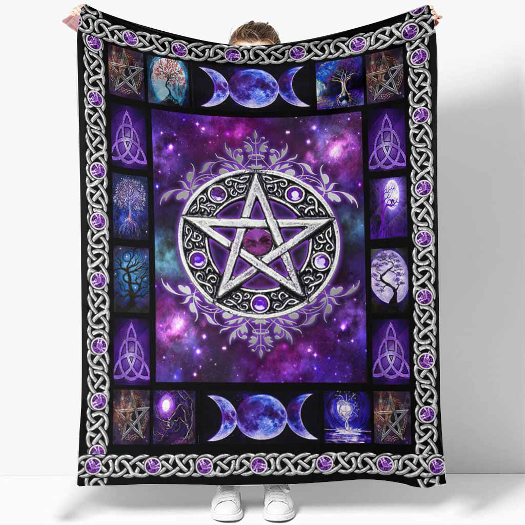 Witch Vibes Purple Pentagram Blanket