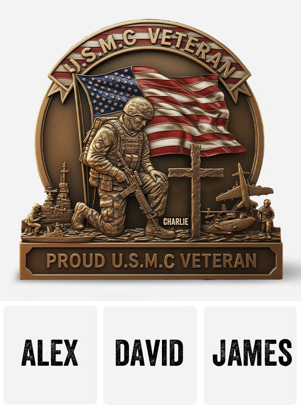 Proud Veteran - Personalized Veteran Custom Shaped Acrylic Plaque