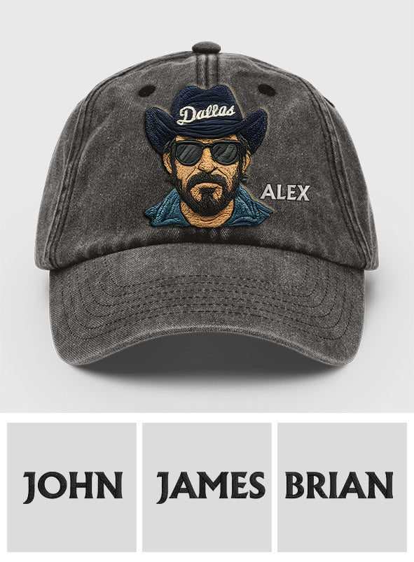Vintage Mascot - Personalized Football Washed Denim Cap