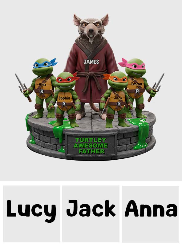 Awesome Father - Personalized Green Turtles Custom Shaped Acrylic Plaque