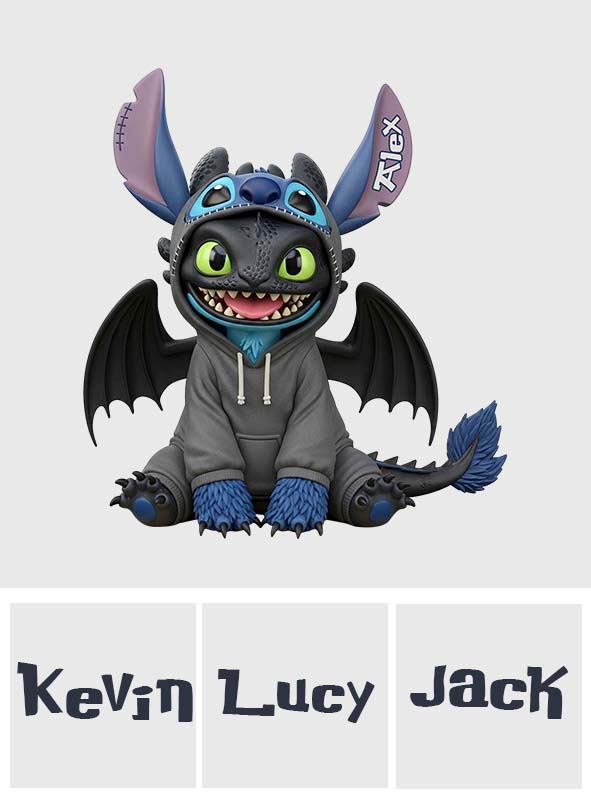 Cute Alien Dragon Character - Personalized Ohana Custom Shaped Acrylic Plaque