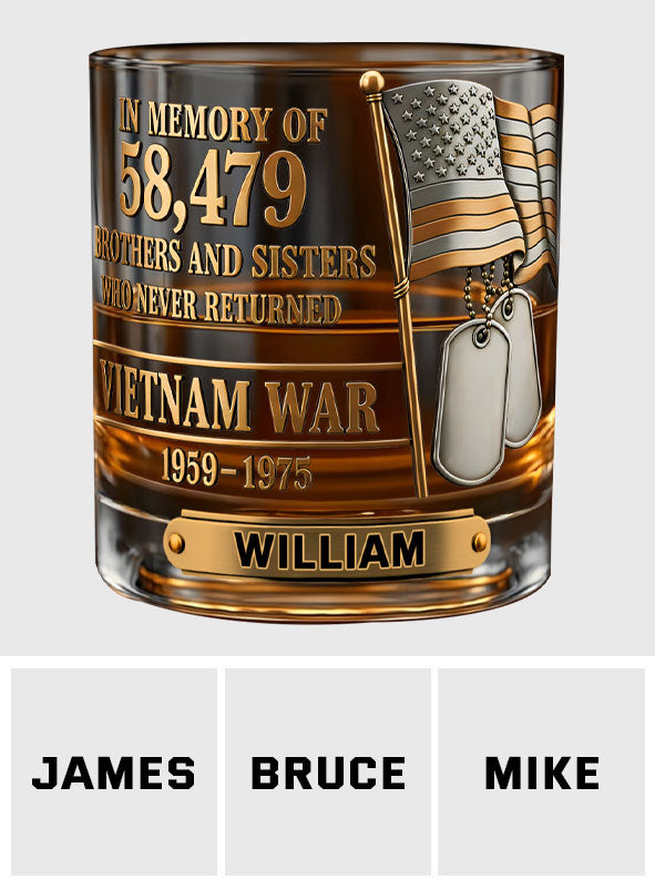 Brothers And Sisters - Personalized Veteran Whiskey Glass