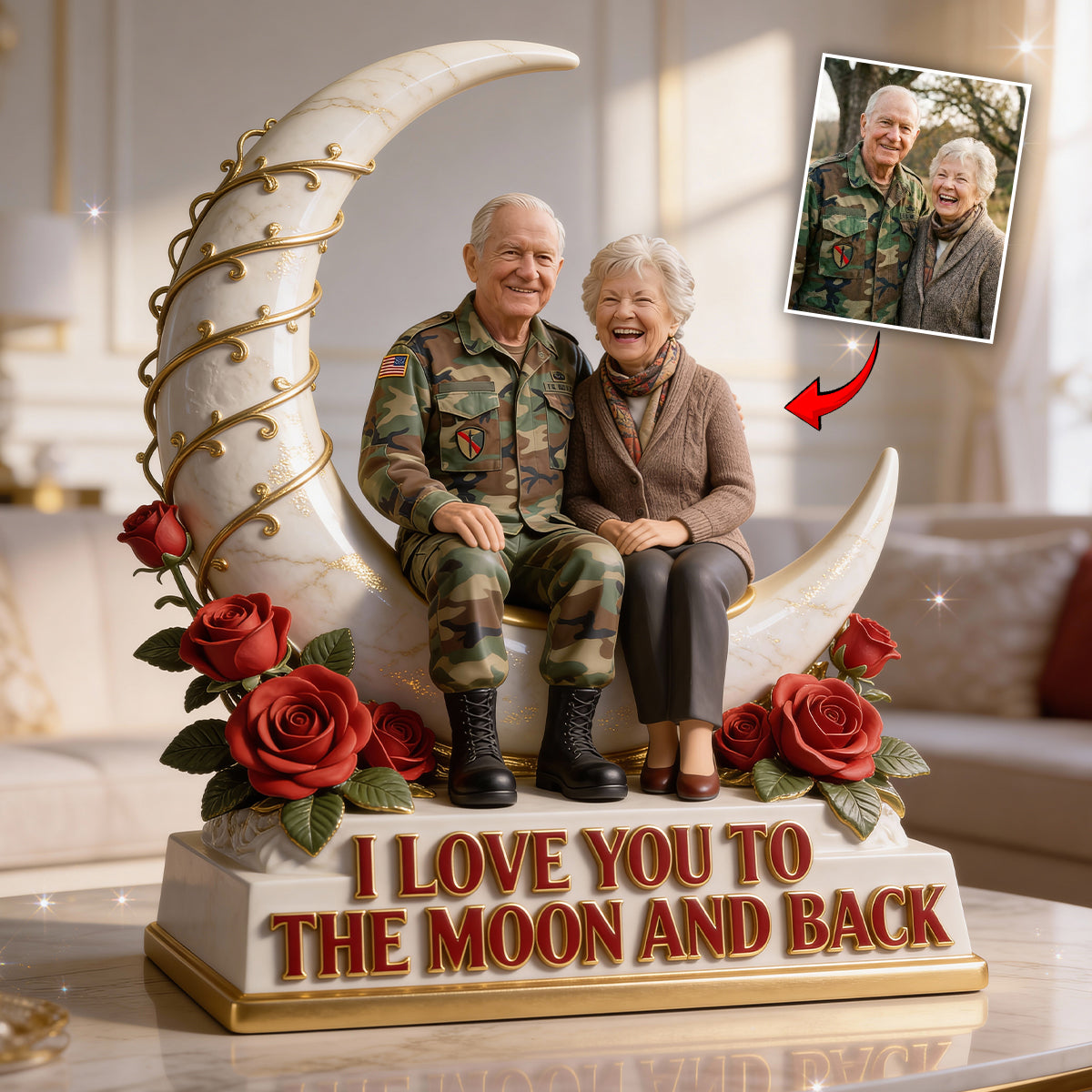 Old Couple Gift - Personalized Couple Custom Shaped Acrylic Plaque