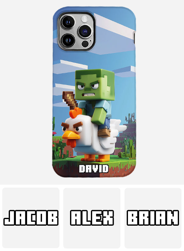 Chicken Jockey! - Personalized Block World Full Print Phone Case