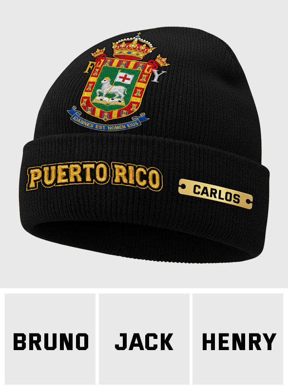 Proud Puerto Rico - Personalized Expats Beanie Hat