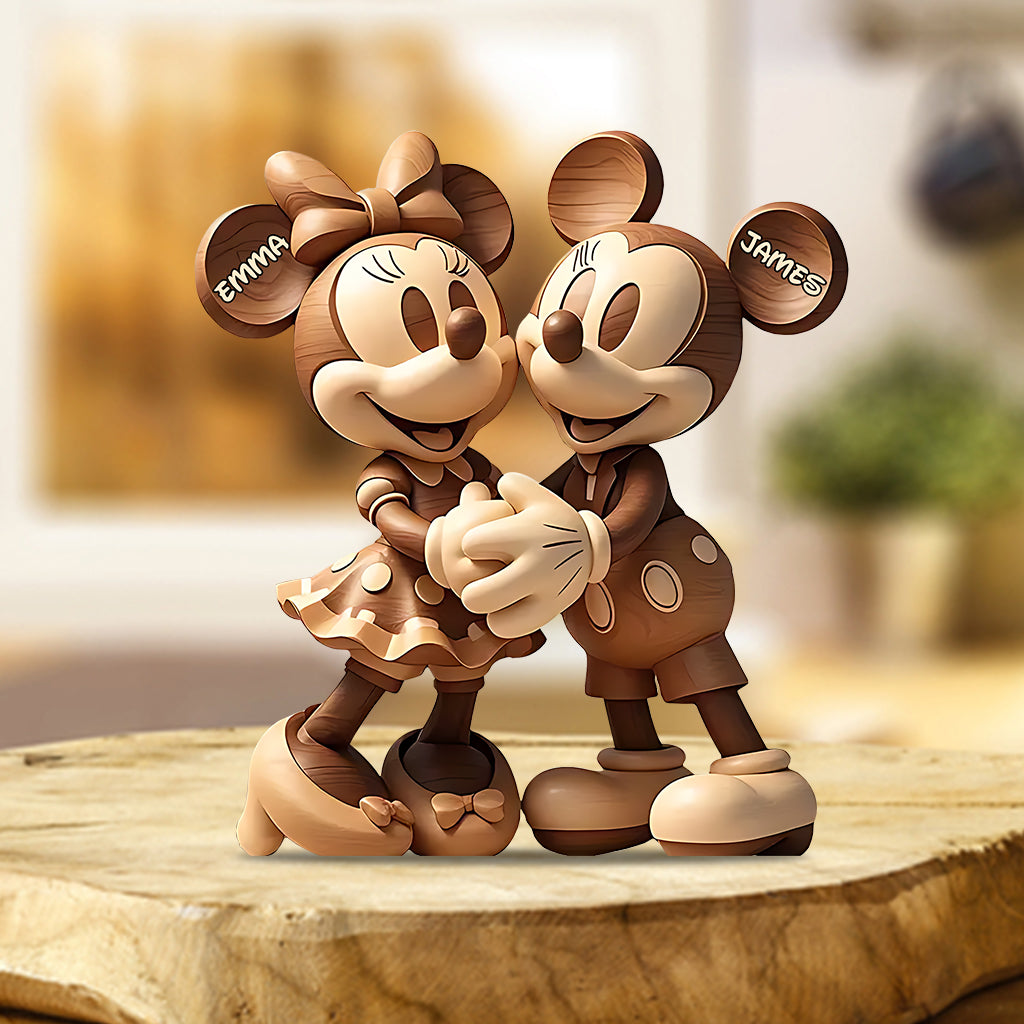 Cute Mouse Couple - Personalized Mouse Custom Shaped Acrylic Plaque