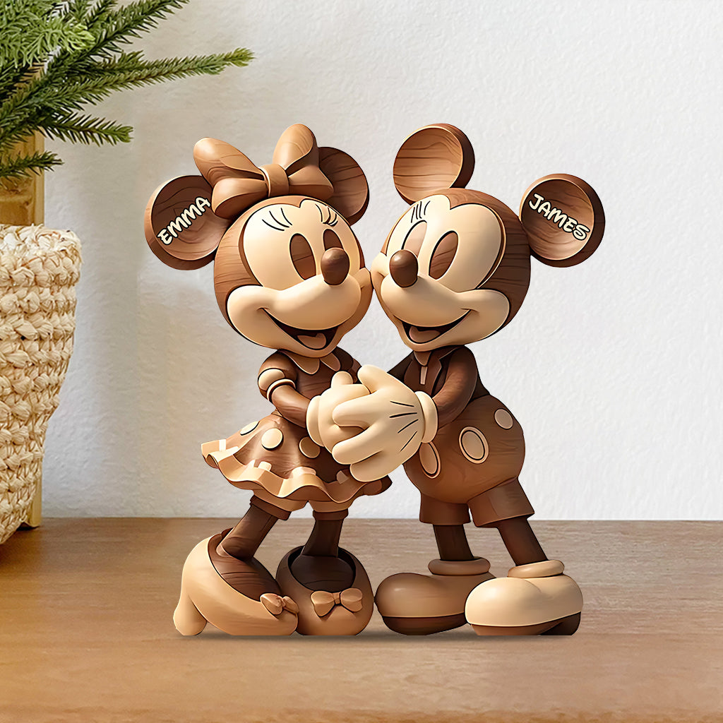 Cute Mouse Couple - Personalized Mouse Custom Shaped Acrylic Plaque