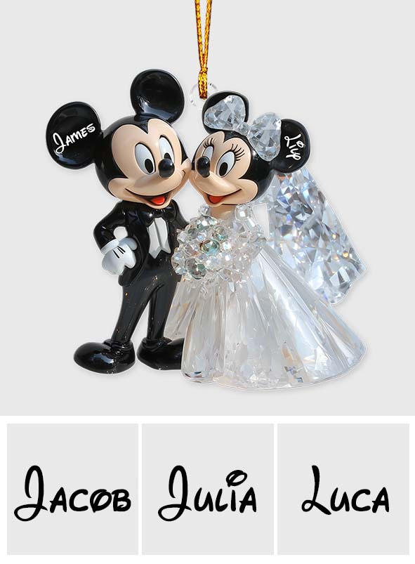 Cute Mouse Wedding Couple - Personalized Mouse Ornament