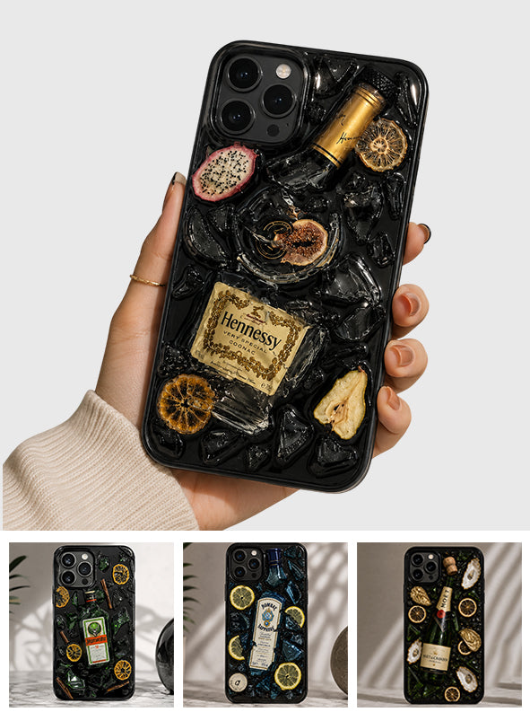 Exploding Liquor Bottle Art - Personalized Alcoholic beverage Full Print Phone Case