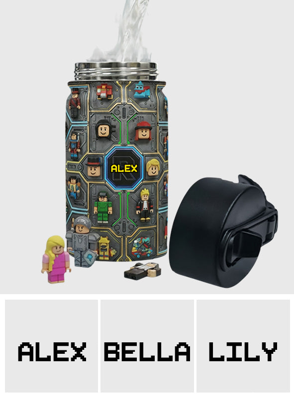 Role Play Game - Personalized 3D Gaming Kids Water Bottle