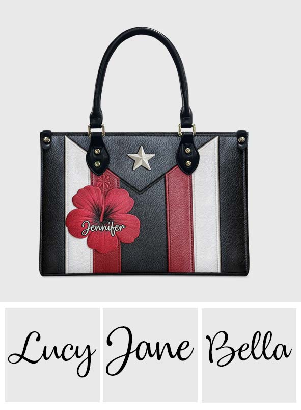 Gift For Puerto Rican Woman - Personalized Expats Leather Handbag