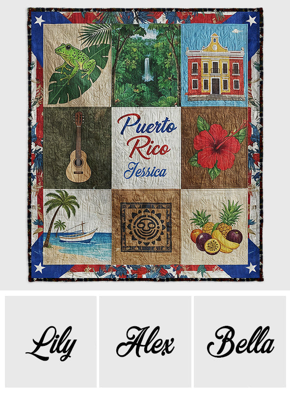 Gift For Puerto Rican - Personalized Expats Blanket