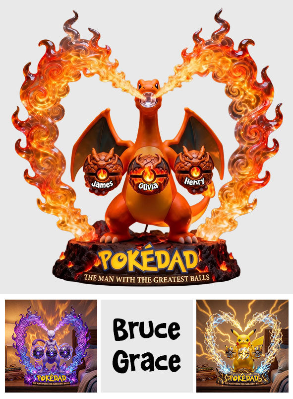Legendary Pokedad - Personalized Monster Trainer Acrylic LED Night Light