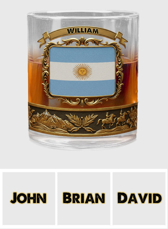 Flag of Argentina - Personalized Expats Whiskey Glass