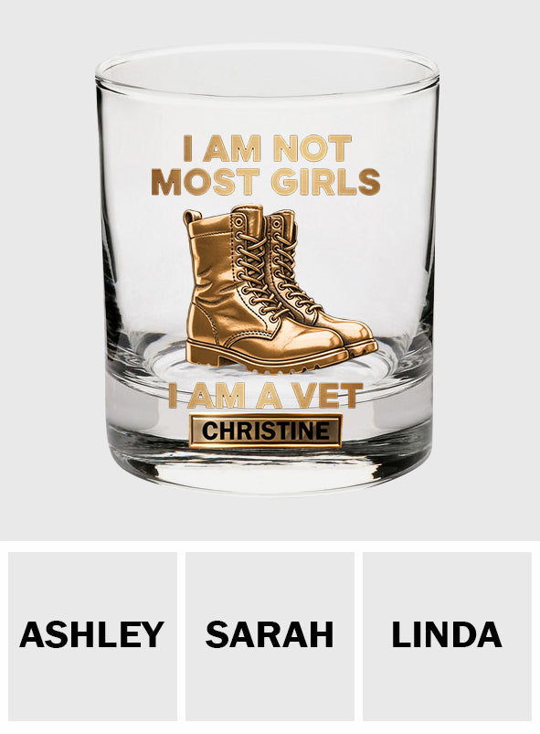I Am A Vet - Personalized Veteran Whiskey Glass