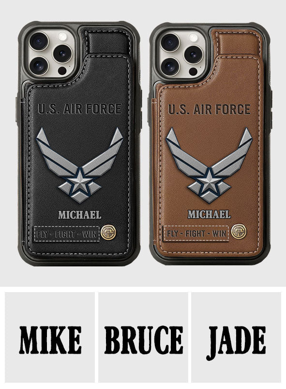 Fly · Fight · Win - Personalized Veteran Wallet Phone Case