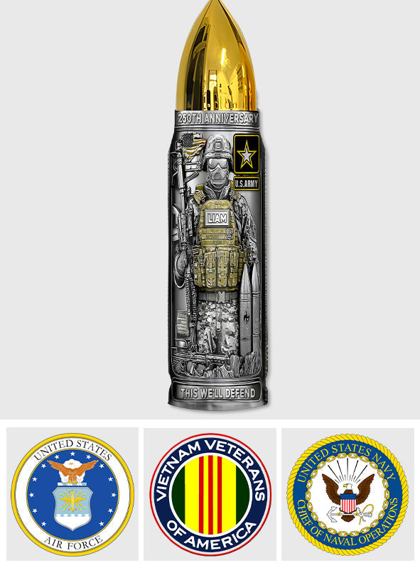 250th Aniversary - Personalized Veteran Bullet Tumbler