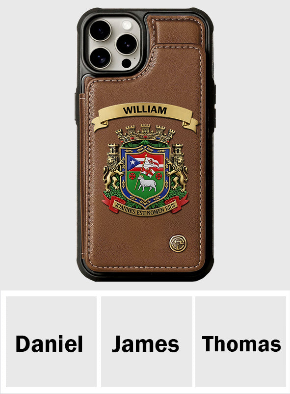 Proud Puerto Rico, Joannes Est Nomen Ejus - Personalized Expats Wallet Phone Case