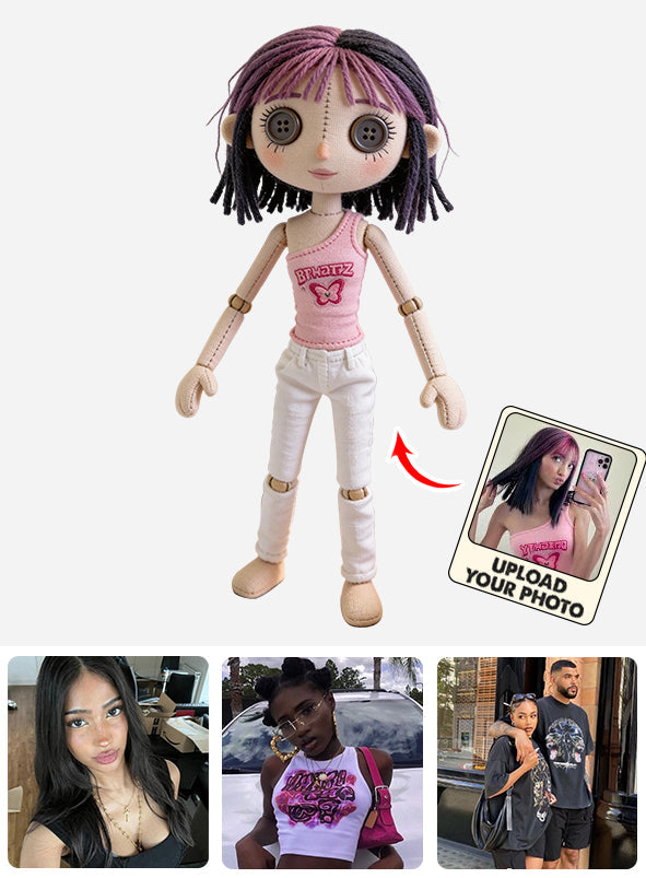 Personalized Cartoon Doll - Personalized Coraline Faux Fur Shaped Pillow