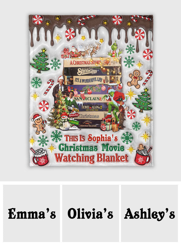 Christmas Movie Watching Blanket - Personalized Blanket