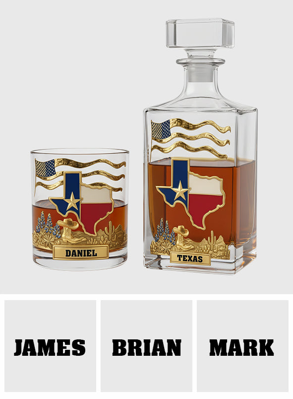 Strong Texas - Personalized States of America Whiskey Decanter Set