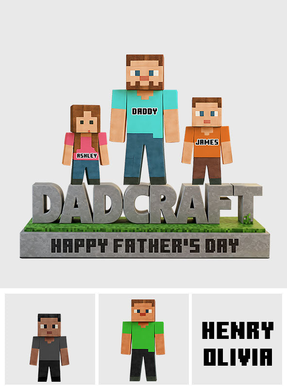 Dadcraft, Father's Day Gift For Game Dad - Personalized Block World Custom Shaped Acrylic Plaque