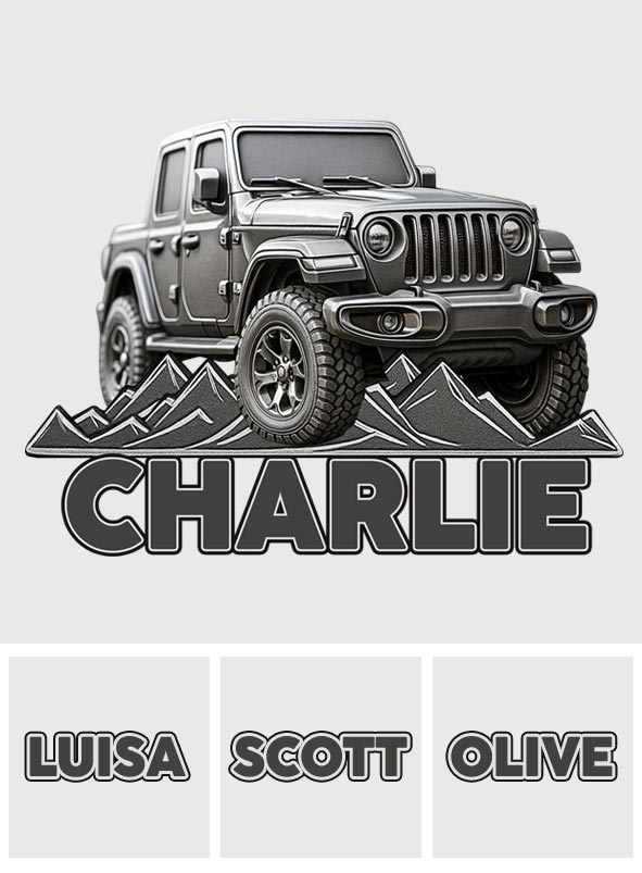 Metallic Off-Road Car - Personalized Car Magnet