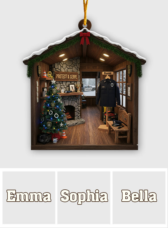Police Christmas Home - Personalized Police Officer Ornament