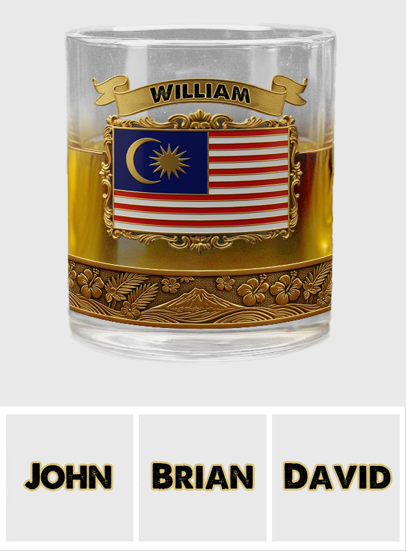 Flag of Malaysia - Personalized Expats Whiskey Glass