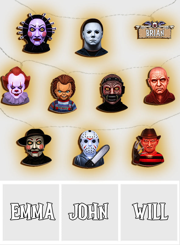 Scary Halloween - Personalized Horror Character String Lights