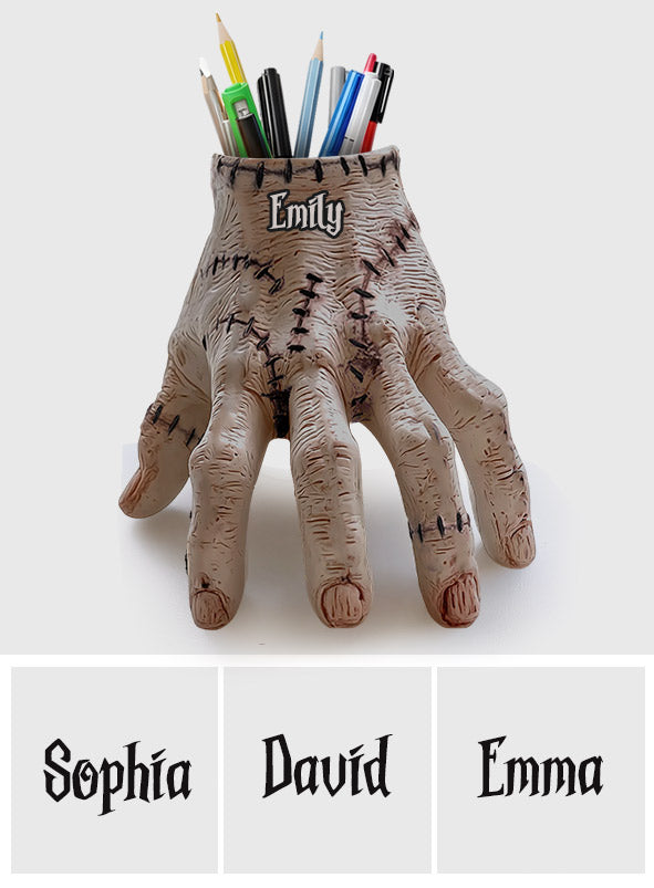 Creepy Hand - Personalized Horror Character Wooden Desk Organizer