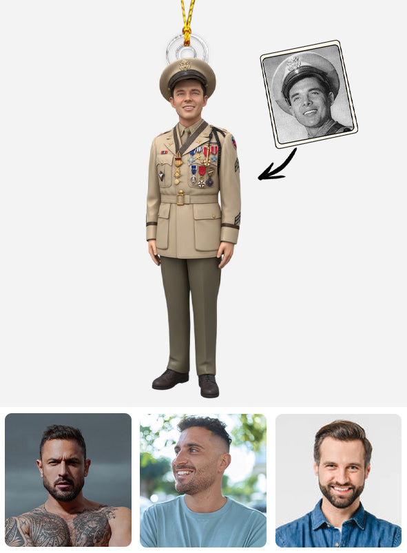 Custom Ornament From Photo - Personalized Veteran Ornament