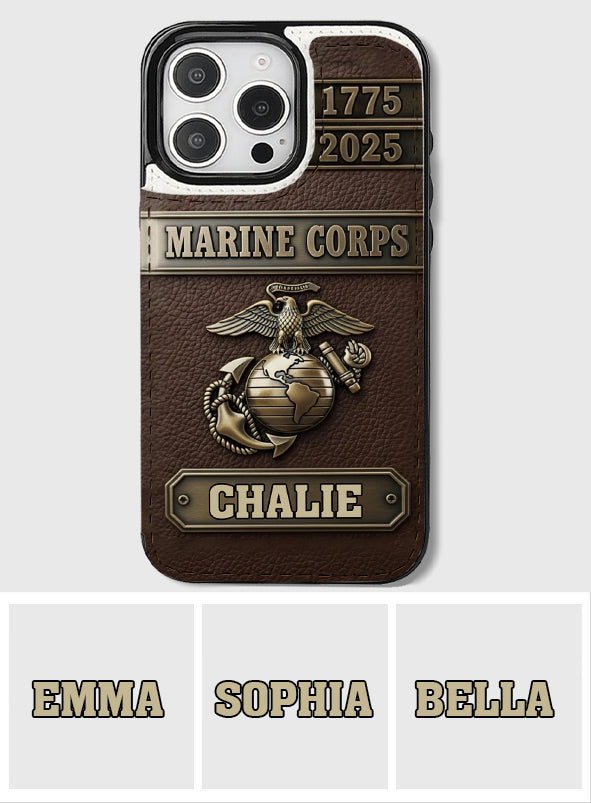 USMC 250th Anniversary - Personalized Veteran Foldable Wallet Phone Case
