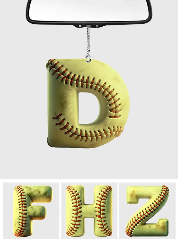 Softball Letter - Personalized Softball Car Ornament