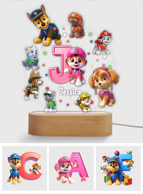 My Chase Led Light - Personalized Kid Shaped Plaque Light Base