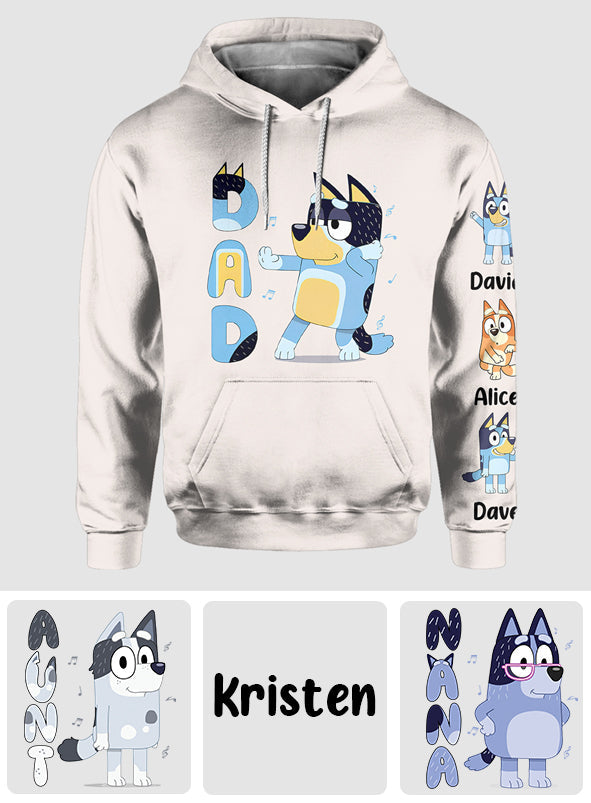 Cool Dad Grandpa Uncle Mum Aunt Nana Custom Title And Kids - Personalized All Over Shirt