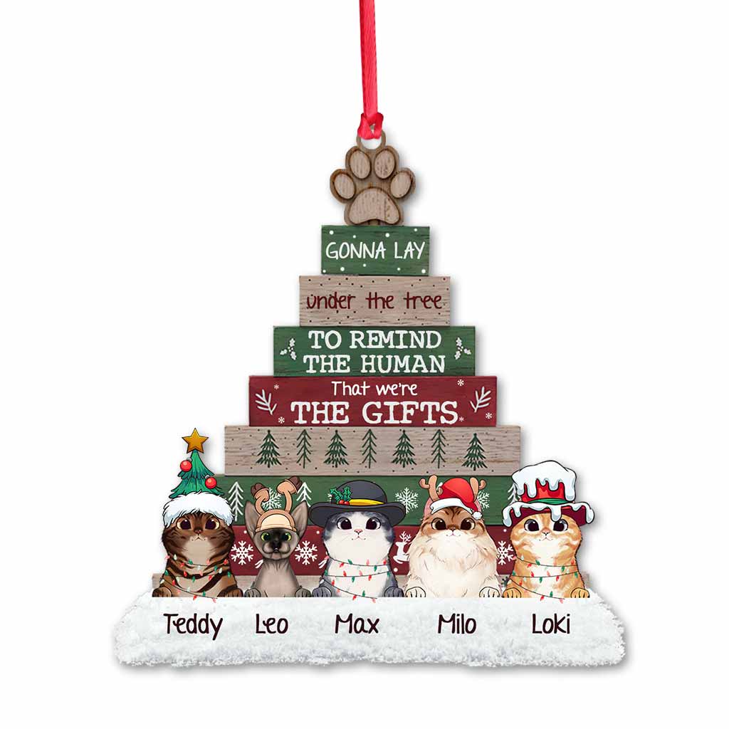 Gonna Lay Under The Tree - Personalized Christmas Cat Ornament