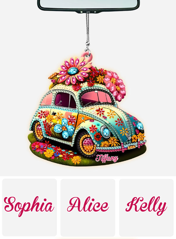 Running Against The Wind - Personalized Hippie Car Ornament
