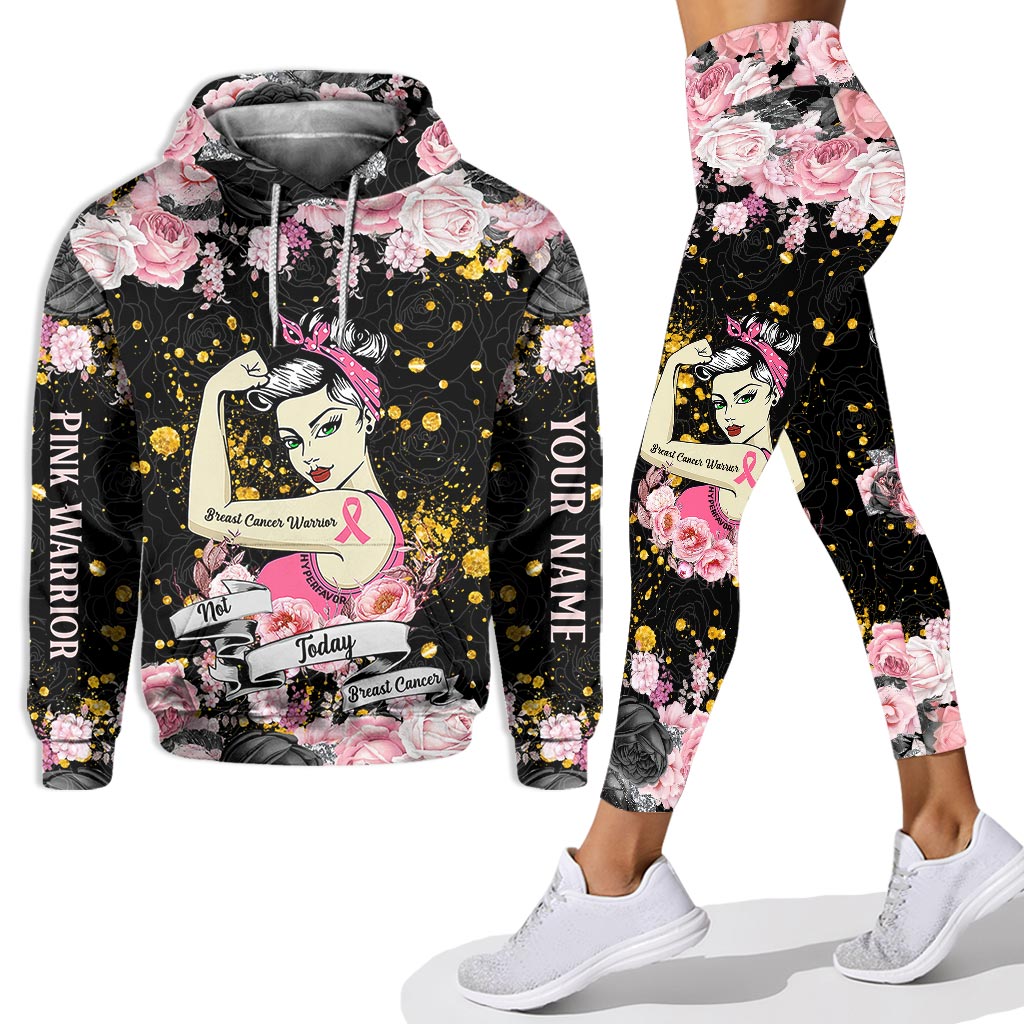 Not Today Cancer - Personalized Breast Cancer Awareness Hoodie and Leggings