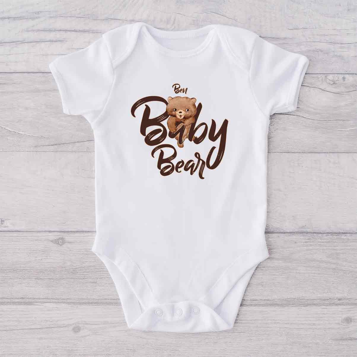Papa Bear Baby Bear - Personalized Father T-shirt And Baby Onesie
