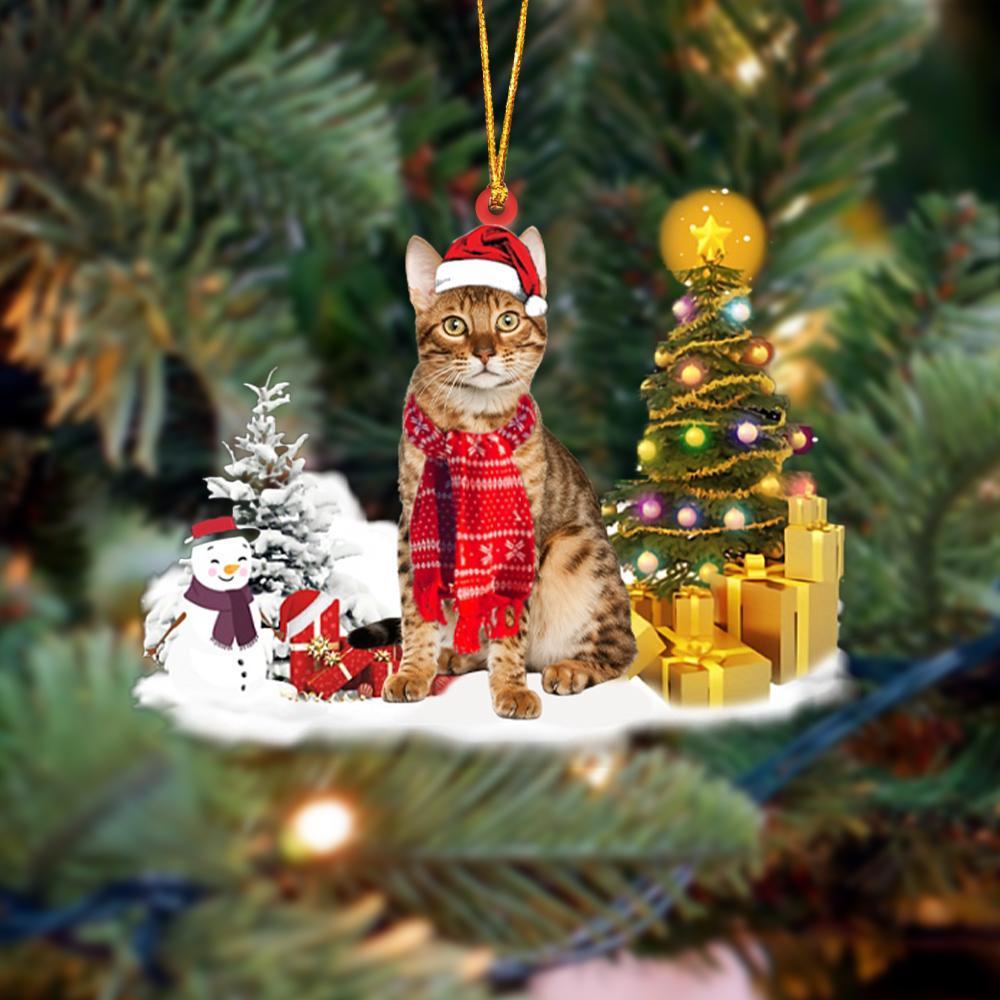 Bengal Cat Christmas Tree - Cat Ornament (Printed On Both Sides) 1022