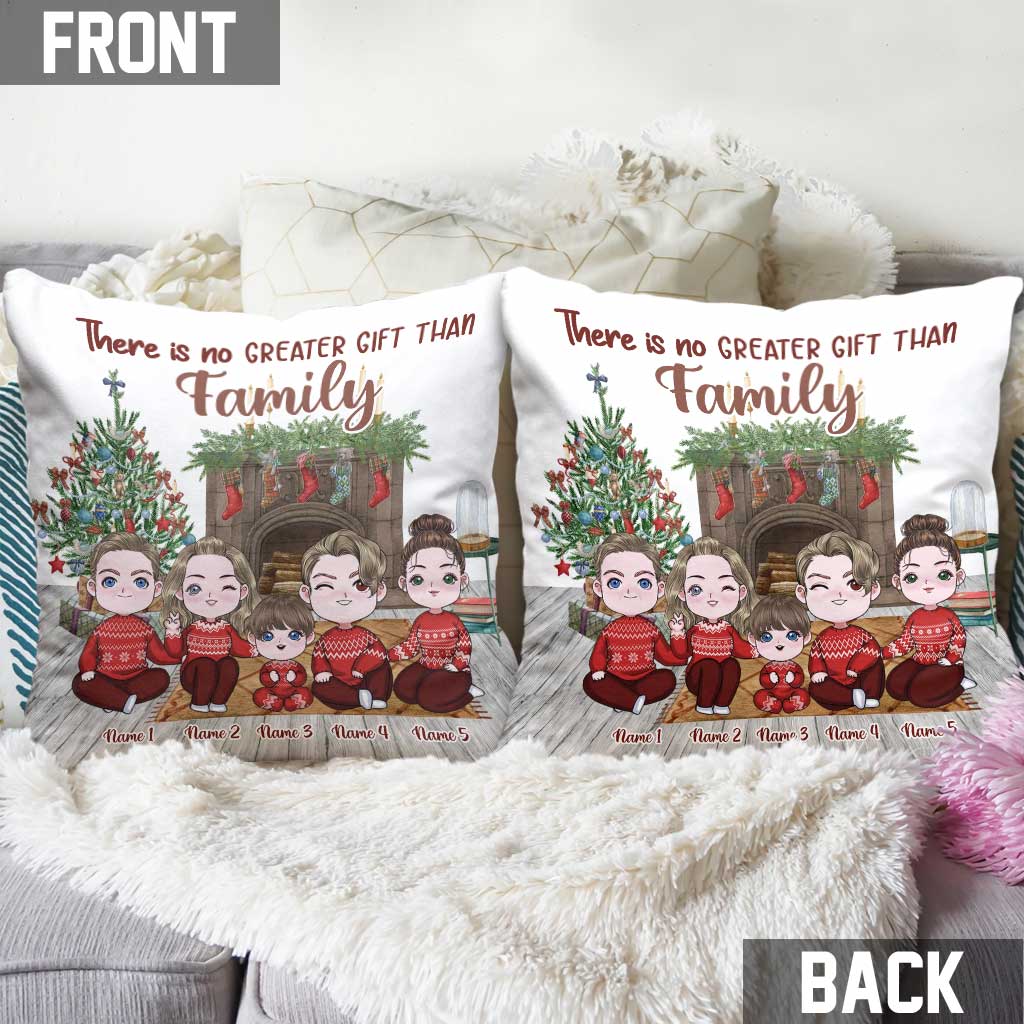 There Is No Greater Gift Than Family - Personalized Christmas Family Throw Pillow