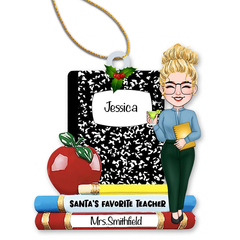 Santa's Favorite Teacher - Personalized Teacher Ornament