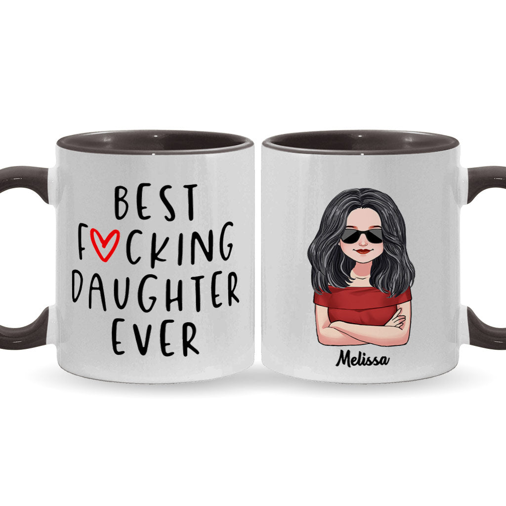 Best Daughter Ever - Personalized Daughter Accent Mug
