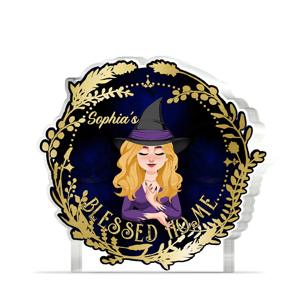 Blessed Home - Personalized Witch Custom Shaped Acrylic Plaque