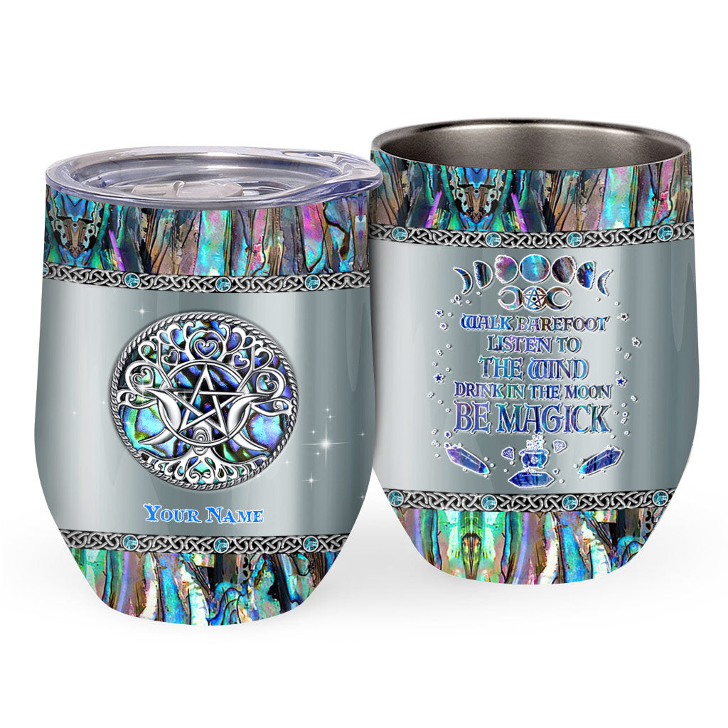 Triple Moon Pentacle - Personalized Witch Wine Tumbler