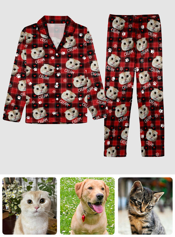 Custom Photo Pet Blanket - Gift for cat lovers, dog lover, cat lover - Personalized Button Down Pajamas